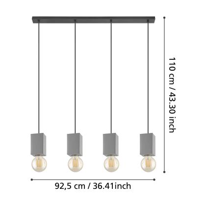 Eglo - Lustra ar auklu 4xE27/40W/230V