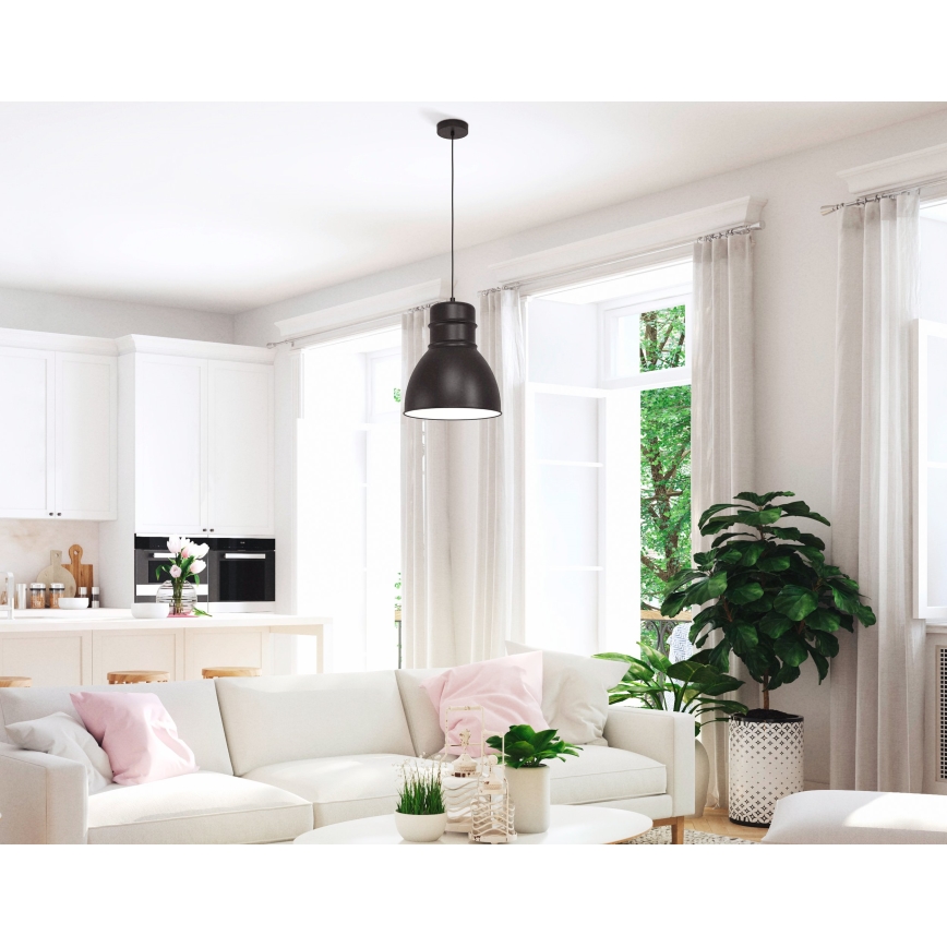 Eglo - Lustra ar auklu 1xE27/60W/230V melna
