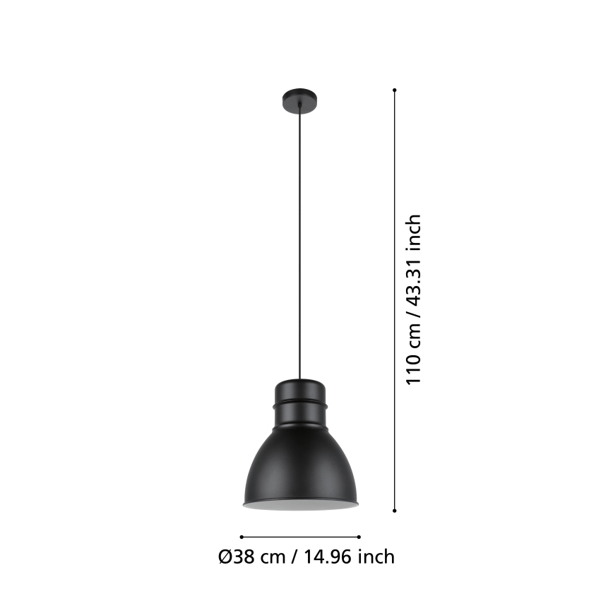 Eglo - Lustra ar auklu 1xE27/60W/230V melna