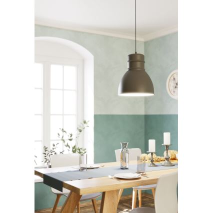 Eglo - Lustra ar auklu 1xE27/60W/230V pelēka
