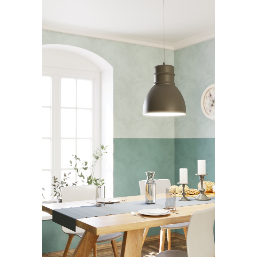 Eglo - Lustra ar auklu 1xE27/60W/230V pelēka