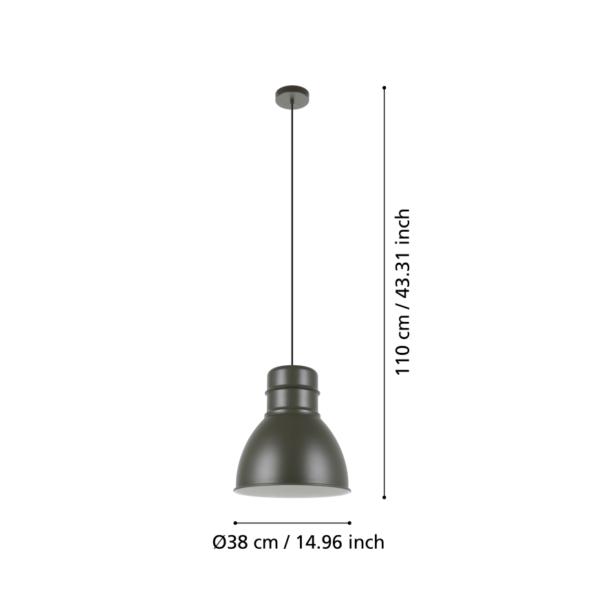 Eglo - Lustra ar auklu 1xE27/60W/230V pelēka