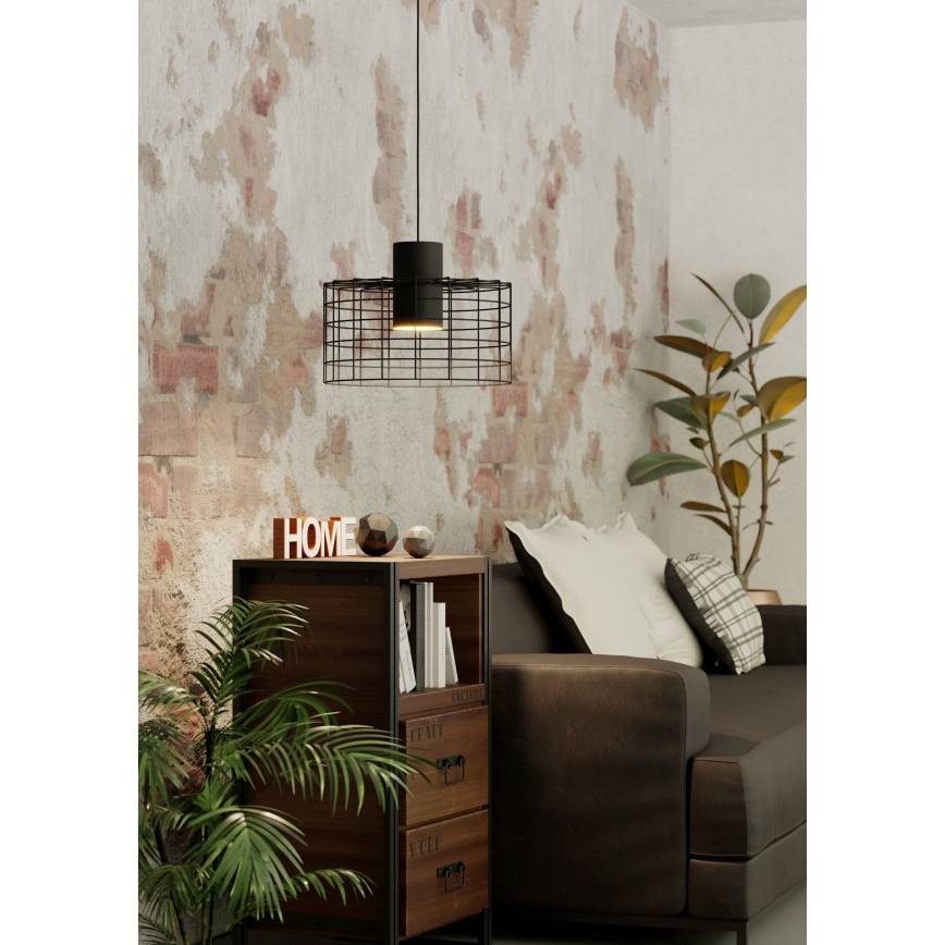 Eglo - Lustra ar auklu 1xE27/40W/230V d. 38 cm melna