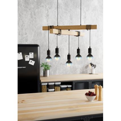 Eglo - Lustra ar auklu TOWNSHEND 5xE27/60W/230V