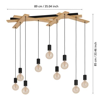 Eglo - Lustra ar auklu 9xE27/40W/230V