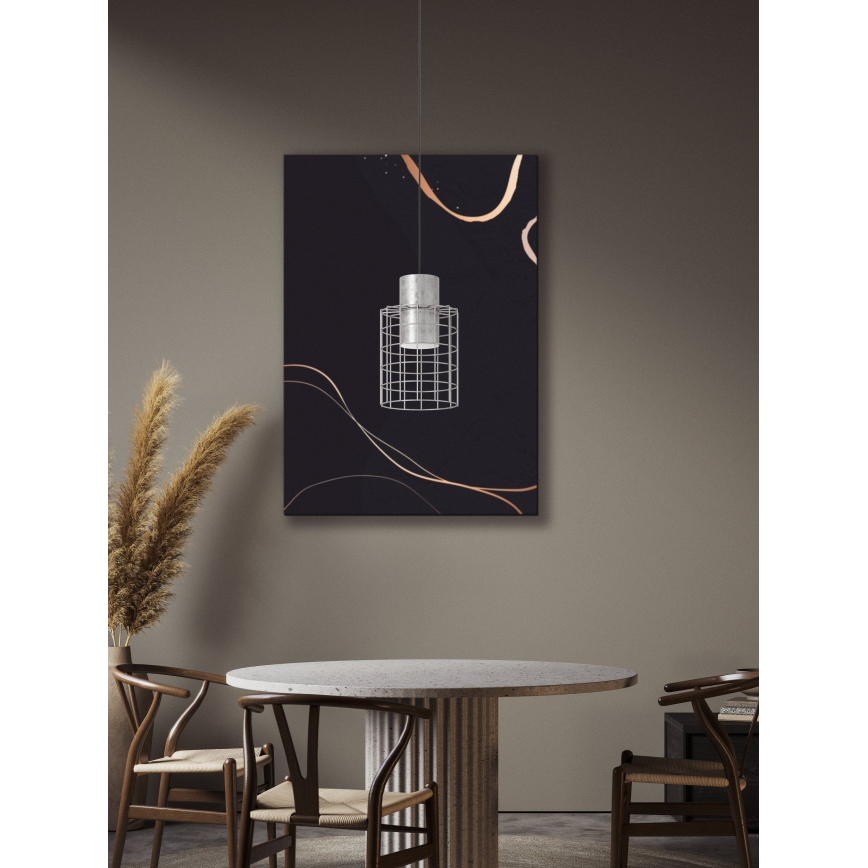 Eglo - Lustra ar auklu 1xE27/40W/230V d. 20 cm sudraba