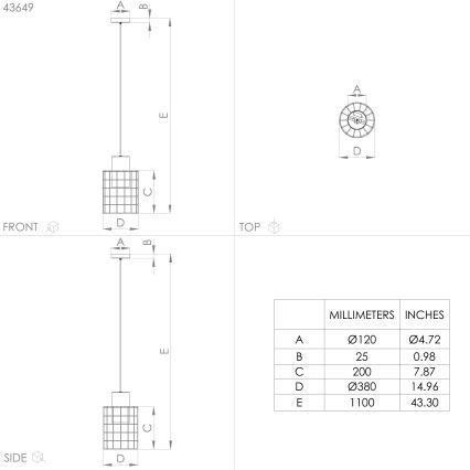 Eglo - Lustra ar auklu 1xE27/40W/230V d. 38 cm sudraba