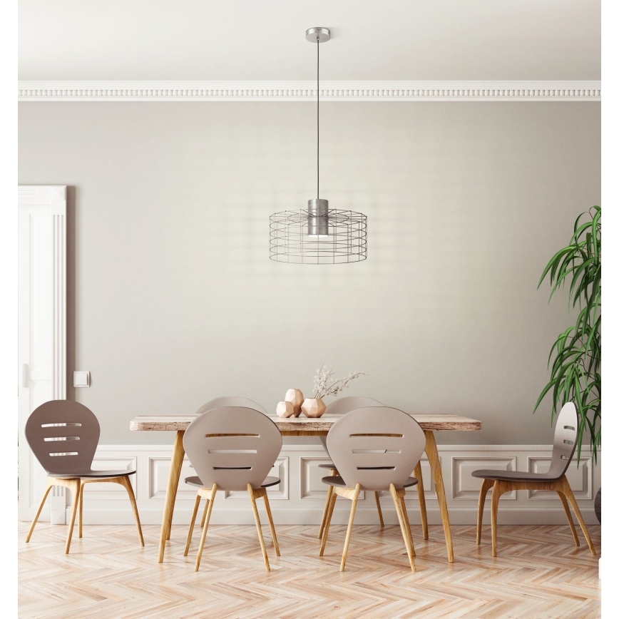 Eglo - Lustra ar auklu 1xE27/40W/230V d. 48 cm sudraba
