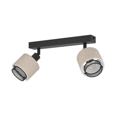 Eglo - Sienas lampa 2xE14/40W/230V melna/bēša