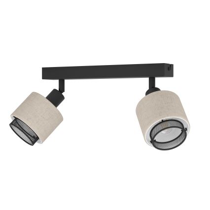 Eglo - Sienas lampa 2xE14/40W/230V melna/bēša