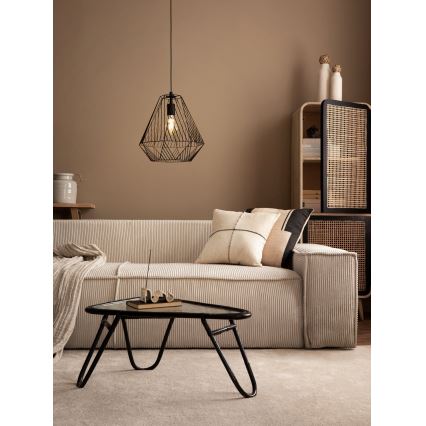 Eglo - Lustra ar auklu 1xE27/40W/230V melna