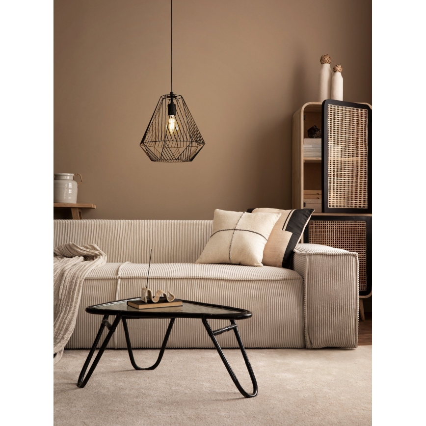 Eglo - Lustra ar auklu 1xE27/40W/230V melna