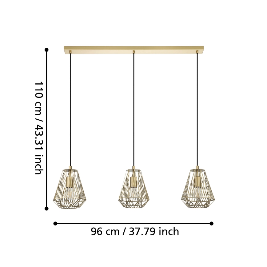 Eglo - Lustra ar auklu 1xE27/40W/230V zelta