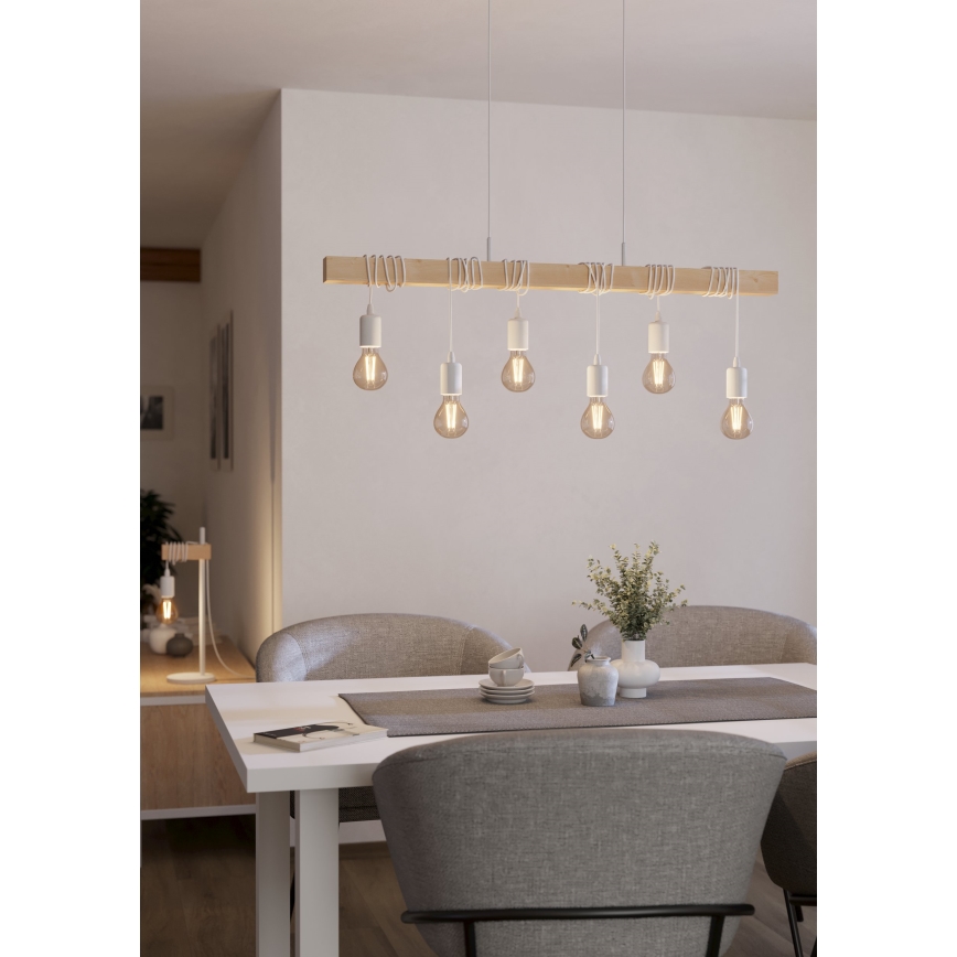 Eglo - Lustra ar auklu TOWNSHEND 6xE27/60W/230V - FSC sertificēts