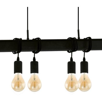 Eglo 43712 - Lustra ar auklu TOWNSHEND 6xE27/60W/230V melna