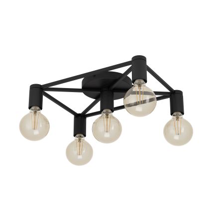 Eglo - Griestu lampa 5xE27/40W/230V melna