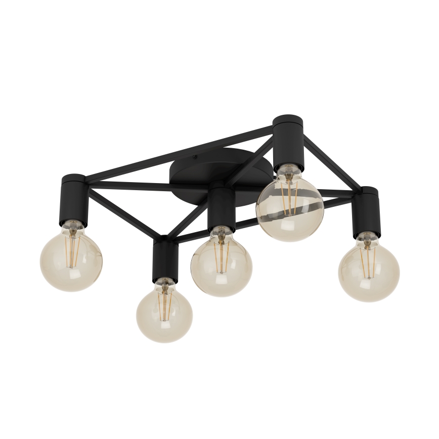 Eglo - Griestu lampa 5xE27/40W/230V melna