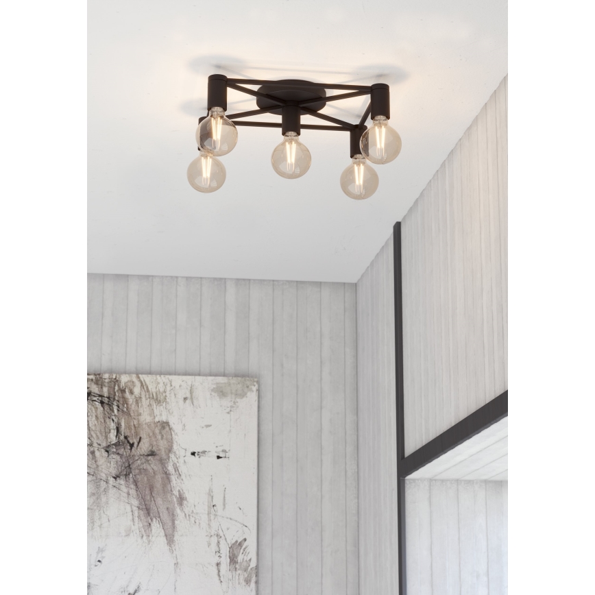 Eglo - Griestu lampa 5xE27/40W/230V melna