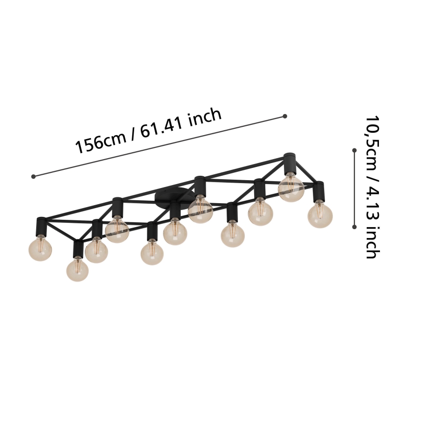 Eglo - Griestu lampa 11xE27/40W/230V melna