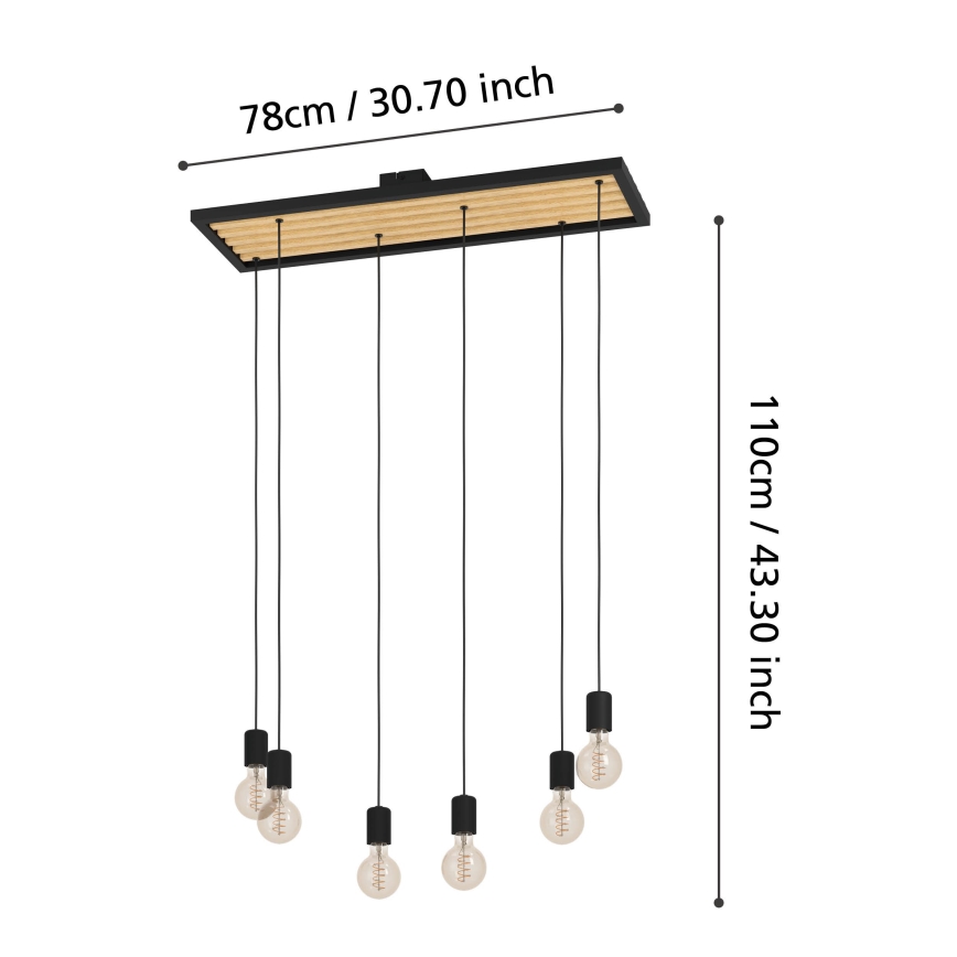 Eglo - Lustra ar auklu 6xE27/40W/230V