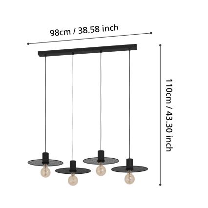 Eglo - Lustra ar auklu 4xE27/40W/230V