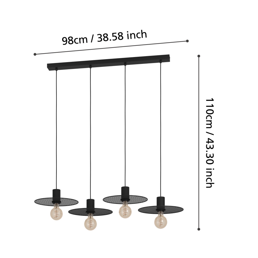 Eglo - Lustra ar auklu 4xE27/40W/230V