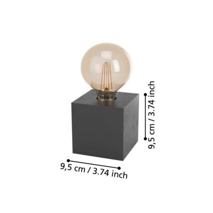 Eglo - Galda lampa 1xE27/40W/230V antracīta