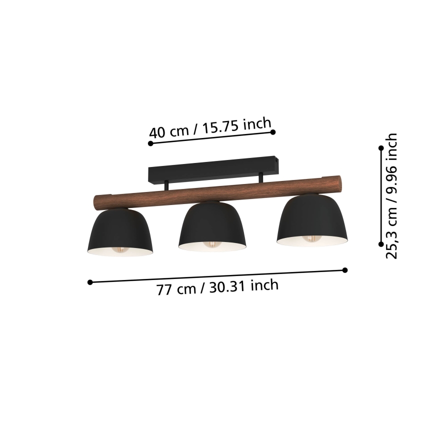 Eglo - Virsapmetuma lustra 3xE27/40W/230V