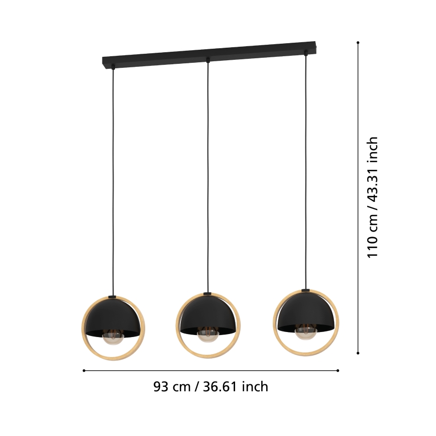 Eglo - Lustra ar auklu 3xE27/40W/230V