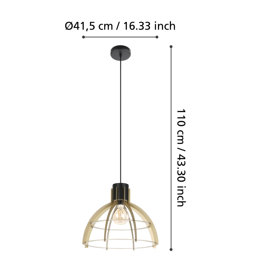 Eglo - Lustra ar auklu 1xE27/40W/230V zelta