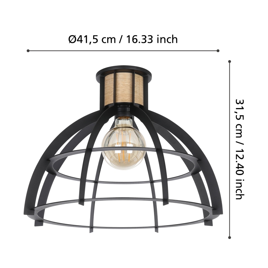 Eglo - Griestu lampa 1xE27/40W/230V melna