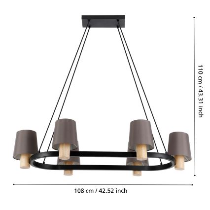 Eglo - Lustra ar auklu 6xE27/40W/230V