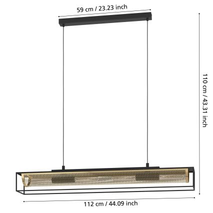 Eglo - Lustra ar auklu 4xE27/40W/230V