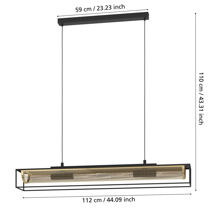 Eglo - Lustra ar auklu 4xE27/40W/230V