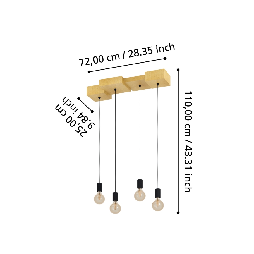 Eglo - Lustra ar auklu 4xE27/40W/230V