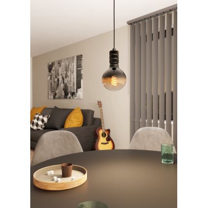 Eglo - Lustra ar auklu 1xE27/40W/230V melna