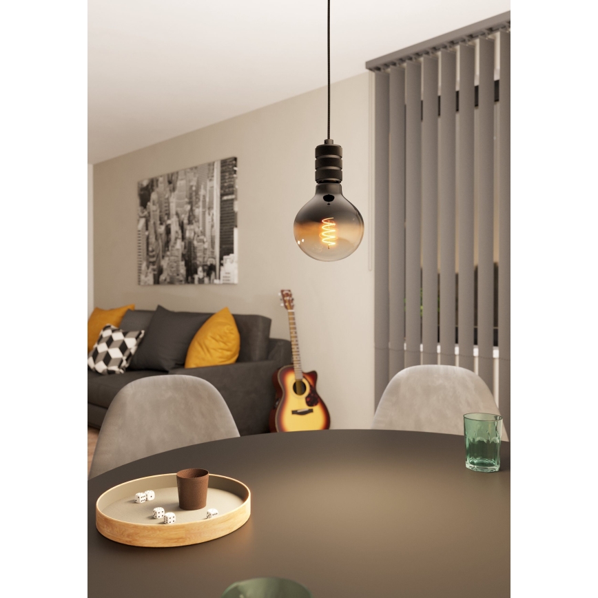 Eglo - Lustra ar auklu 1xE27/40W/230V melna