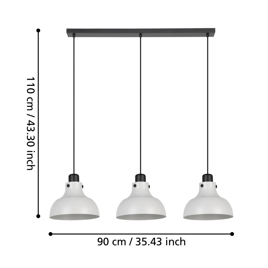 Eglo - Lustra ar auklu 3xE27/40W/230V