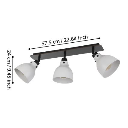Eglo 43829 - Starmetis MATLOCK 3xE27/40W/230V