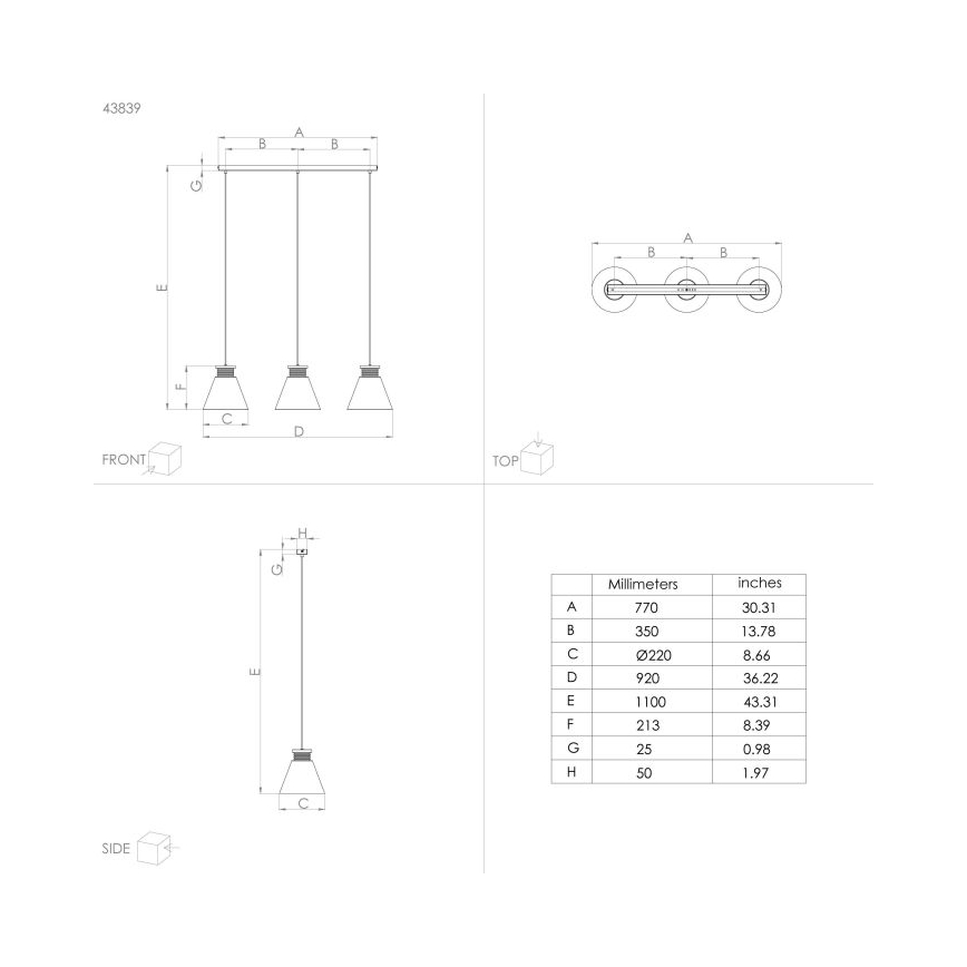 Eglo - Lustra ar auklu 3xE27/40W/230V
