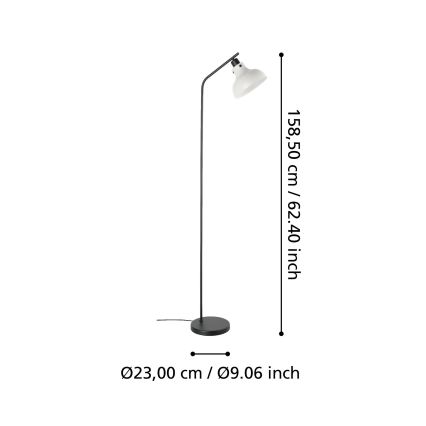 Eglo 43844 - Grīdas lampa MATLOCK 1xE27/40W/230V