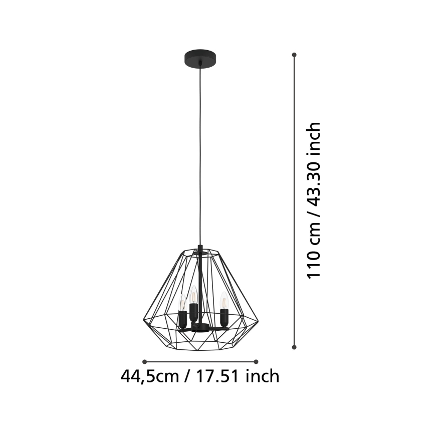 Eglo - Lustra ar auklu 3xE14/40W/230V