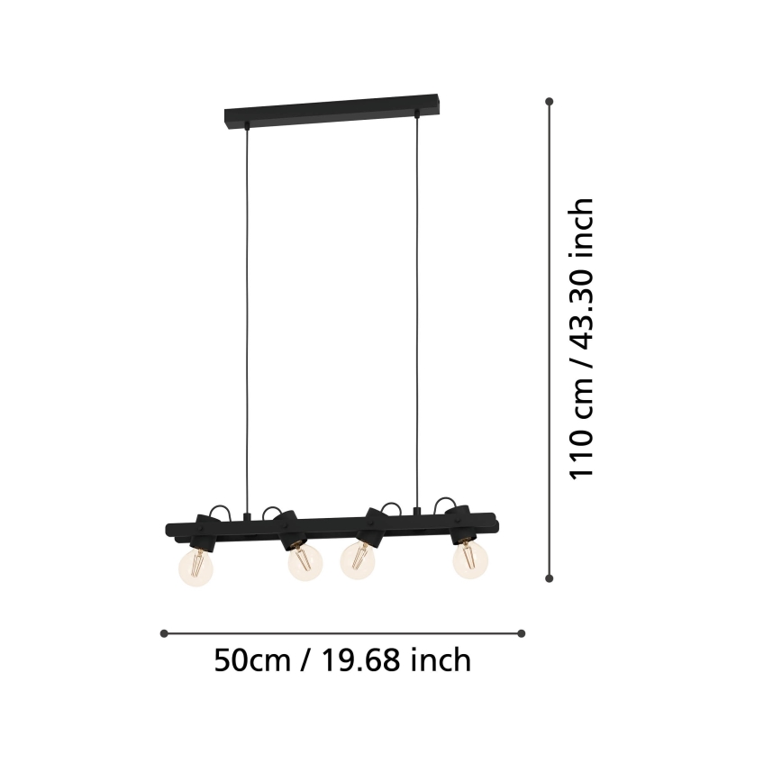 Eglo - Lustra ar auklu 4xE27/15W/230V