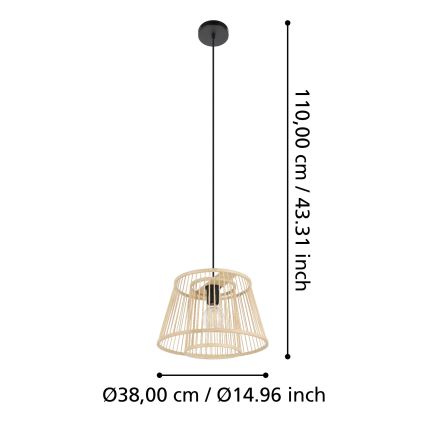Eglo 43852 - Lustra ar auklu HYKEHAM 1xE27/40W/230V