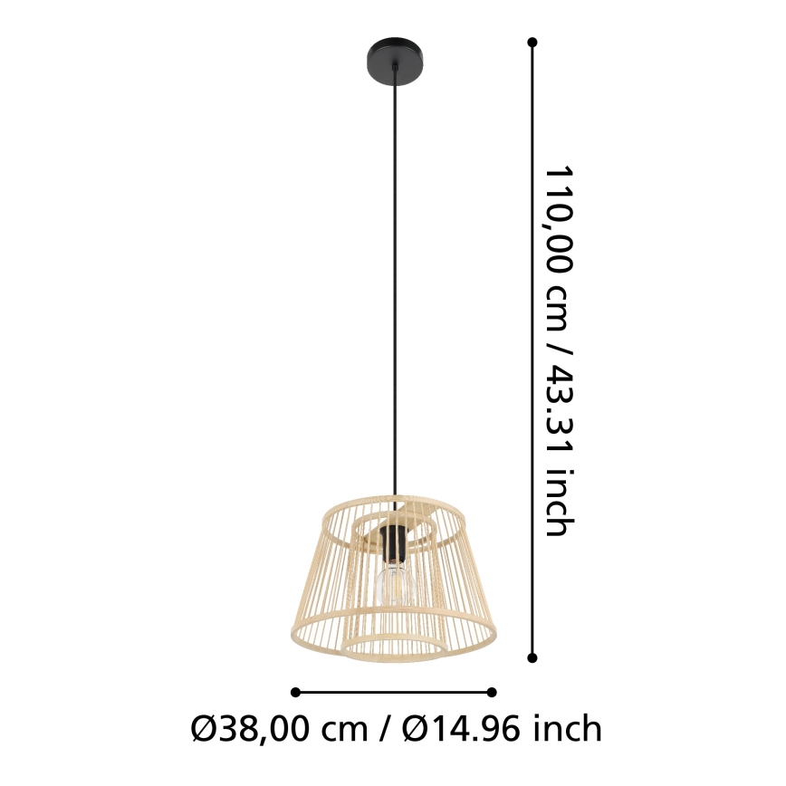 Eglo 43852 - Lustra ar auklu HYKEHAM 1xE27/40W/230V