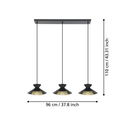 Eglo - Lustra ar auklu 3xE27/40W/230V