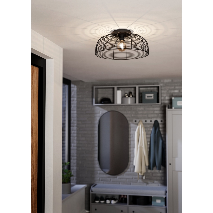 Eglo - Griestu lampa 1xE27/40W/230V melna