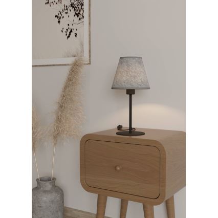 Eglo - Galda lampa 1xE27/40W/230V pelēka