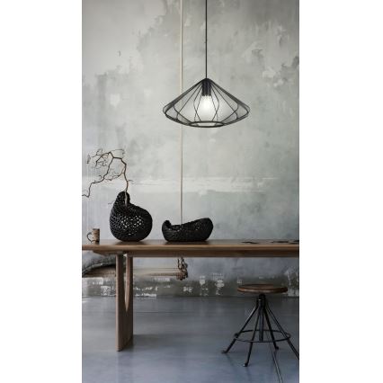 Eglo - Lustra ar auklu 1xE27/40W/230V d. 42,5 cm melna