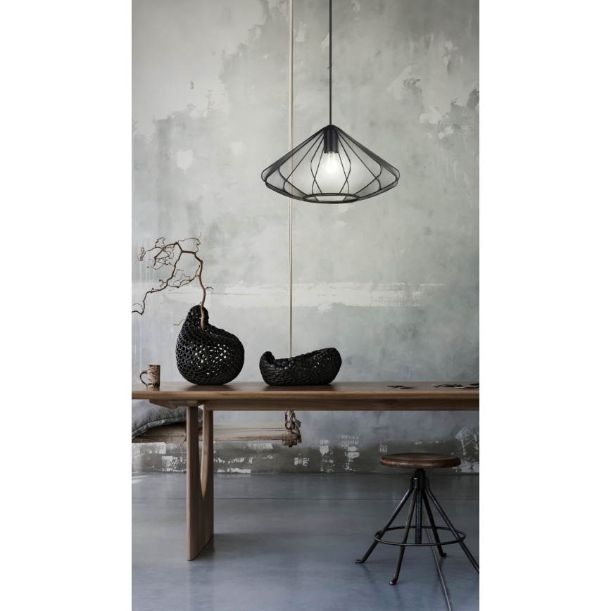 Eglo - Lustra ar auklu 1xE27/40W/230V d. 42,5 cm melna